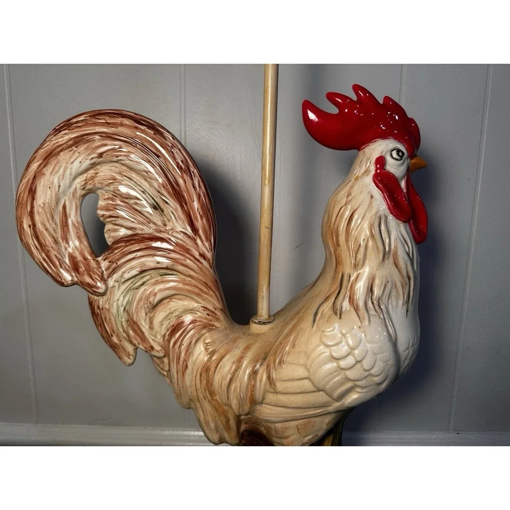 Vintage Rooster Table Lamp Ceramic‎ Farmhouse Country Kitchen Decor